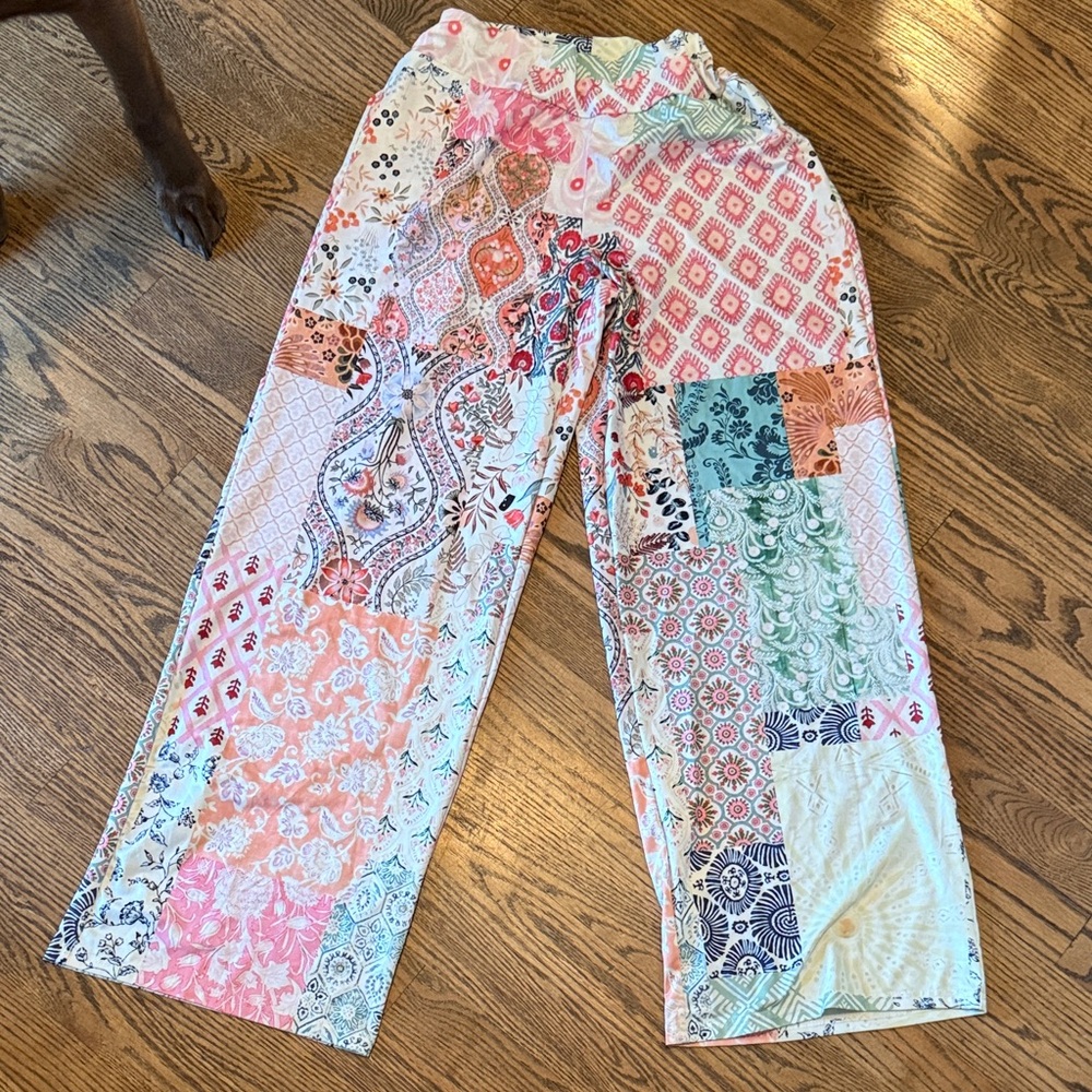 SHEIN Multicolor Patchwork Casual Pants